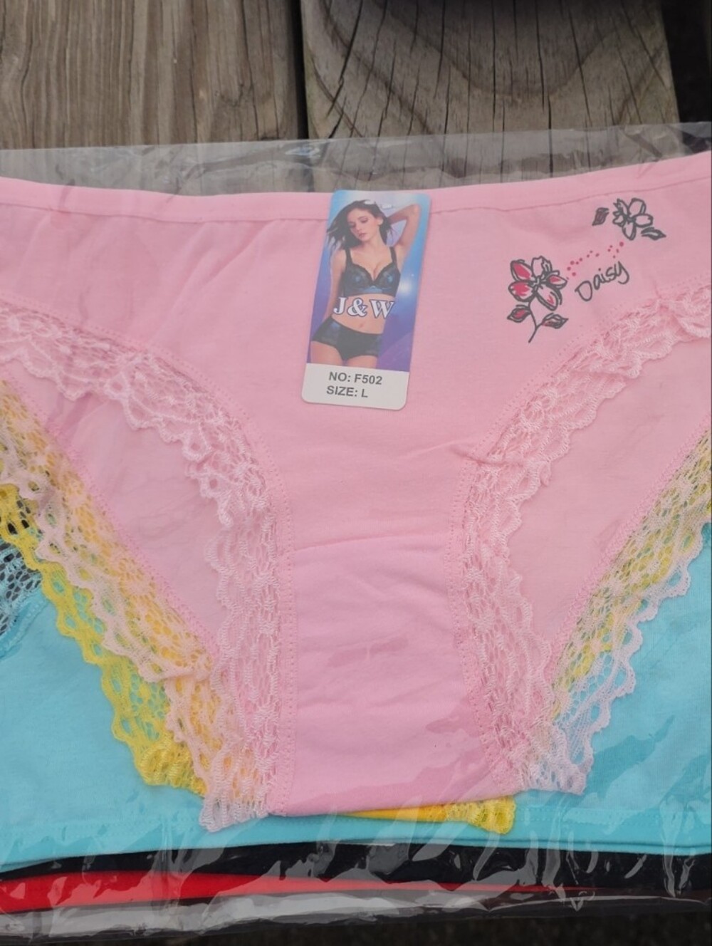 Daisy Lace-Trim Cotton Briefs - Pink